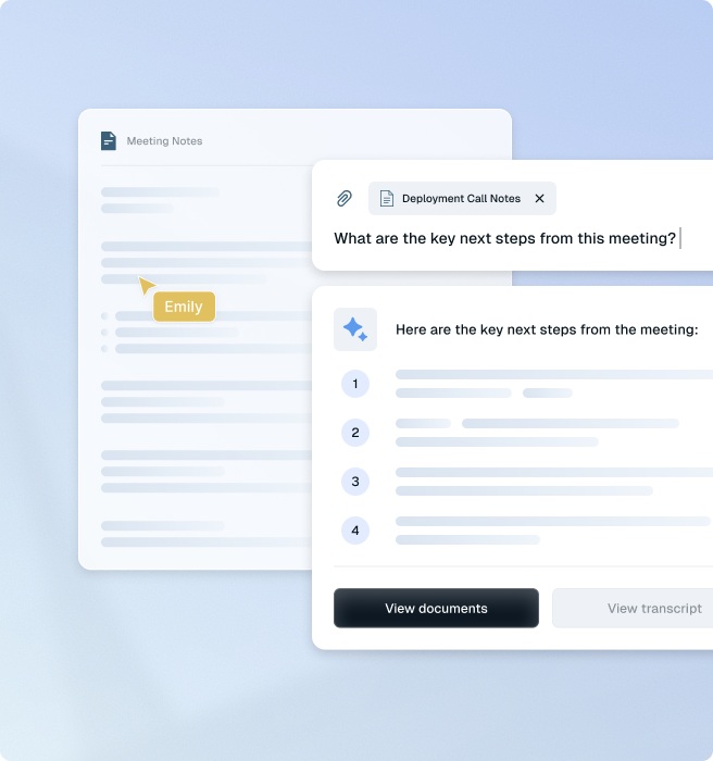 AI-generated project documentation and meeting actions